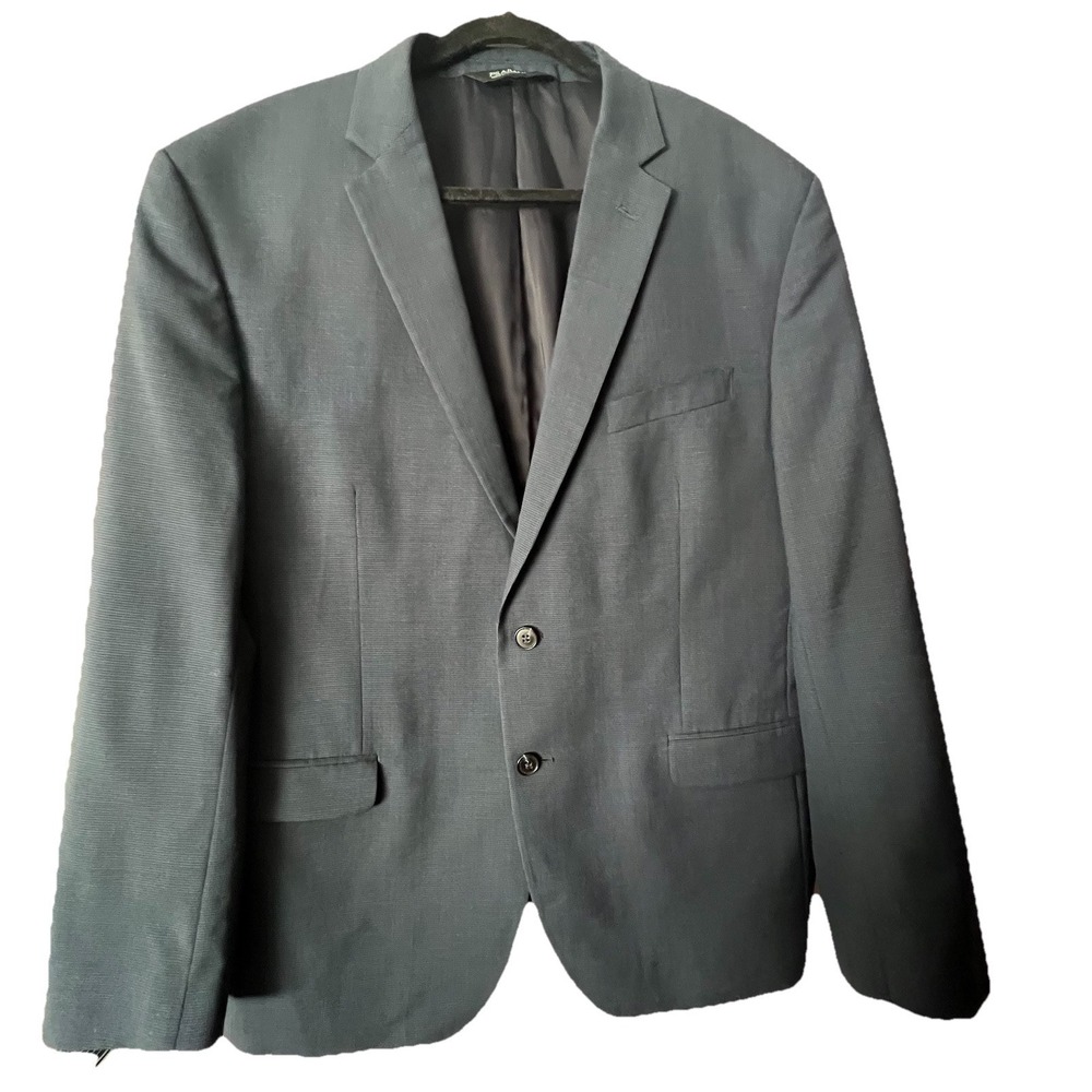 46 R Jos A Bank Traveler Academia 46R Blue 100% Wool Men Suit Micro Houndstooth